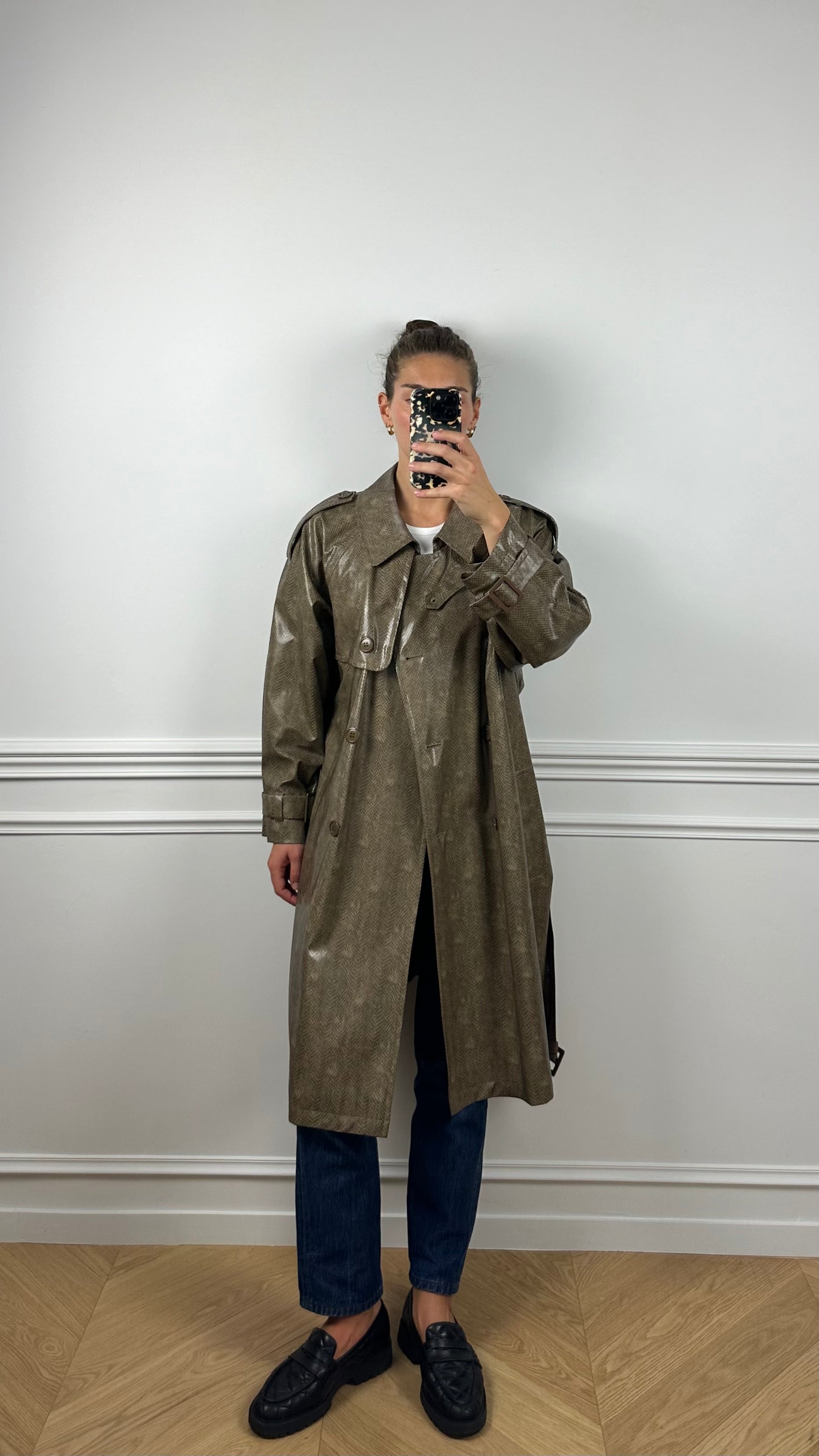 Trench Yves Saint Laurent effet python vintage 