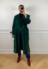 Trench en daim vert Vintage Club Paris