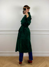 Trench en daim vert Vintage Club Paris