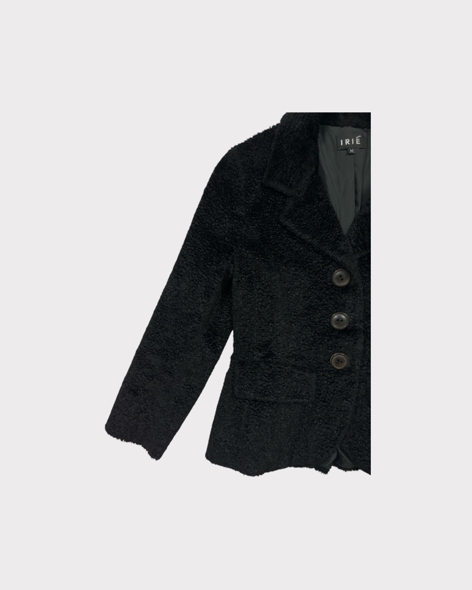 Veste fausse fourrure noire Irié Vintage Cub Paris 