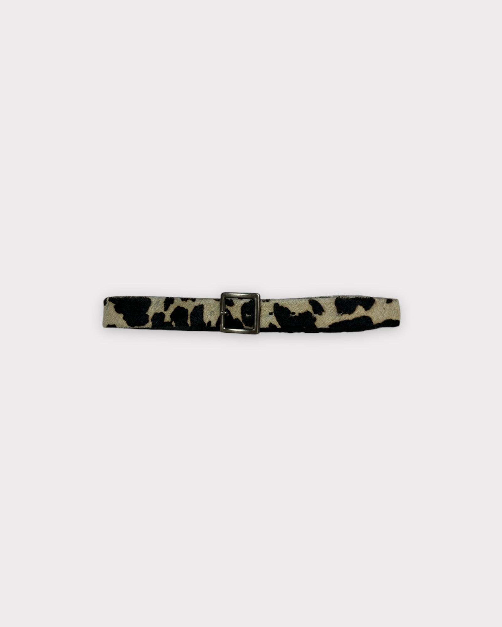 Cow print belt