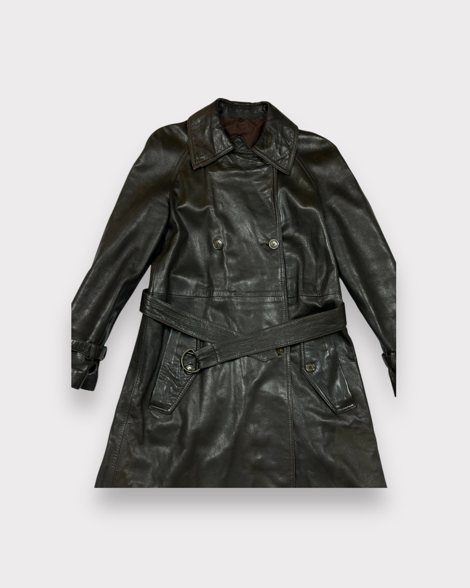 Trench en cuir Mac Douglas Anne Marie Beretta Vintage Club Paris 